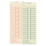 TOPS Time Cards (Replaces Original Cards 10-100372 & CH131), Numbered Days, 2-Sided, Semi-Monthly Format, 10 1/2in x 3 1/2in, Box Of 500