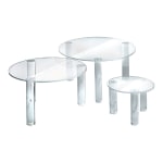 Azar Displays 3-Piece Acrylic Round Riser Set, 4inH, 6inH, 8inH, Clear