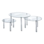 Azar Displays 3-Piece Round Riser Display Set, 6inH, 8inH, 10inH, Clear