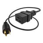 UNC Group - Power cable - NEMA L6-20P (M) to IEC 60320 C19 - 125 V - 20 A - 15 ft - black