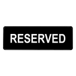 Alpine Reserved Signs, 3in x 9in, Black, Pack Of 15 Signs