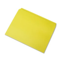 SKILCRAFT Straight-Cut Color File Folders, Letter Size, 100% Recycled, Yellow, Box Of 100