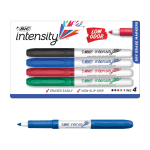 BIC Intensity Low Odor Dry Erase Markers, Fine Bullet Tip, Assorted Colors, Pack of 4