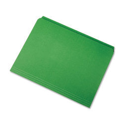 SKILCRAFT Straight-Cut Color File Folders, Letter Size, 100% Recycled, Green, Box Of 100