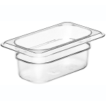 Cambro Camwear GN 1/9 Size 2in Food Pans, 2inH x 4-1/4inW x 7inD, Clear, Set Of 6 Pans