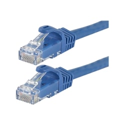 Monoprice FLEXboot Series Cat5e 24AWG UTP Ethernet Network Patch Cable, 14ft Blue - First End: 1 x RJ-45 Male Network - Second End: 1 x RJ-45 Male Network - Patch Cable - Gold Plated Contact - 24 AWG - Blue