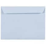 JAM Paper Booklet Envelopes, 9in x 12in, Gummed Seal, Baby Blue, Pack Of 25