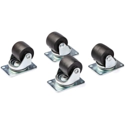 StarTech.com Heavy Duty Casters for Server Racks/Cabinets, Set of 4 Universal M6 2-inch Swivel Caster Kit, 45x75mm Pattern, Replacement Caster Wheels for 4 Post Racks, Steel/Plastic - 4-Pack Rolling Caster Kit (RKCASTER2)