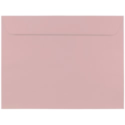 JAM Paper Booklet Envelopes, Wove, 9in x12in, Gummed Seal, Baby Pink, Pack Of 25