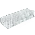 Azar Displays Acrylic 12-Cup Holders For Pegboards, 2-3/4inH x 14-1/2inW x 5inD, Clear, Pack Of 2 Holders