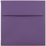 JAM Paper Color Square Invitation Envelopes, 5 1/2in x 5 1/2in, Gummed Seal, Dark Purple, Pack Of 25