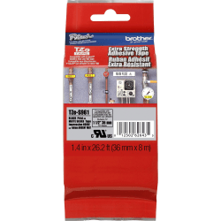 Brother Black on Silver Label Tape with Extra-Strength Adhesive