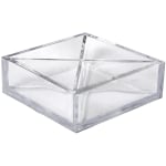 Azar Displays 4-Compartment Square Tray Desk Organizers, 2inH x 6inW x 6inD, Clear, Pack Of 2 Organizers