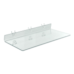 Azar Displays Acrylic Shelves For Pegboards/Slatwalls, 20in x 8in, Clear, Pack Of 4 Shelves