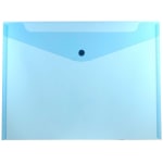 JAM Paper Booklet Plastic Envelopes, Letter-Size, 9 3/4in x 13in, Blue, Pack Of 12