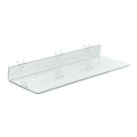 Azar Displays Acrylic Shelves For Pegboards/Slatwalls, 20in x 6in, Clear, Pack Of 4 Shelves