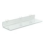 Azar Displays Acrylic Shelves For Pegboards/Slatwalls, 20in x 4in, Clear, Pack Of 4 Shelves