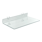 Azar Displays Acrylic Shelves For Pegboard/Slatwall Systems, 16in x 8in, Clear, Pack Of 4 Shelves