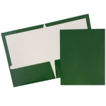 JAM Paper Glossy 2-Pocket Presentation Folders, Green, Pack of 6