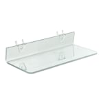 Azar Displays Acrylic Shelves For Pegboard/Slatwall Systems, 13-1/2in x 4in, Clear, Pack Of 4 Shelves