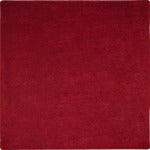 Joy Carpets Kid Essentials Solid Color Square Area Rug, Endurance, 6ft x 6ft, Burgundy