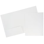 JAM Paper Glossy 2-Pocket Presentation Folders, White, Pack of 6