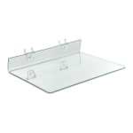 Azar Displays Acrylic Shelves For Pegboards/Slatwalls, 13-1/2inW x 8inD, Clear, Pack Of 4 Shelves