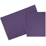 JAM Paper Matte 2-Pocket Presentation Folders, 9in x 12in, Dark Purple, Pack Of 6