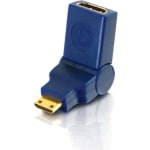 C2G 90 deg. Rotating HDMI to HDMI Mini Adapter - F/M - 1 x HDMI Female Digital Audio/Video - 1 x Mini HDMI Male Digital Audio/Video - Blue