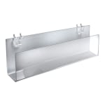 Azar Displays Acrylic Holders, 5inH x 16inW x 1-1/2inD, Clear, Pack Of 2 Holders