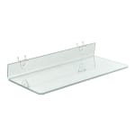 Azar Displays Acrylic Shelves For Pegboard And Slatwall Systems, 16inW x 6inD, Clear, Pack Of 4 Shelves