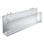 Azar Displays Acrylic Holders, 5inH x 13-1/2inW x 1-1/2inD, Clear, Pack Of 2 Holders