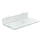 Azar Displays Acrylic Shelves For Pegboard And Slatwall Systems, 13-1/2inW x 6inD, Clear, Pack Of 4 Shelves