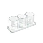 Azar Displays Acrylic Deluxe 3-Cup Holder, 3inH x 7inW x 2-1/2inD, Clear