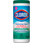 Clorox Disinfecting Wipes, 7in x 8in, Fresh Scent, Tub Of 35 Wipes