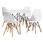 Baxton Studio Jaspen 5-Piece Dining Set, White/Oak Brown