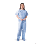 Medline Disposable Elastic-Waist Scrub Pants, Large, Blue, Case Of 30