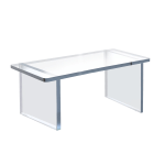 Azar Displays Thick Deluxe Acrylic Riser With Bumpers, 9inH x 22inW x 10inD, Clear