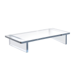 Azar Displays Thick Deluxe Acrylic Riser With Bumpers, 3inH x 22inW x 10inD, Clear