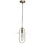 Lalia Home 1-Light Elongated Metal Hanging Pendant Lamp, 13-1/2inW, Clear Shade/Antique Brass Base