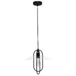 Lalia Home 1-Light Elongated Metal Hanging Pendant Lamp, 13-1/2inW, Clear Shade/Matte Black Base