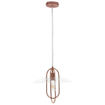 Lalia Home 1-Light Elongated Metal Hanging Pendant Lamp, 13-1/2inW, Clear Shade/Rose Gold Base