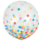 Amscan 24in Confetti Balloons, Multicolor, 2 Balloons Per Pack, Set Of 2 Packs