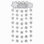 Amscan Christmas Winter Doorway Curtains, 77in x 39in, Silver, Pack Of 2 Doorway Curtains