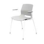 KFI Studios Imme Stack Chair With Arms, Light Gray/White