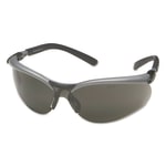 BX Safety Eyewear, Gray Lens, Anti-Fog, Hard Coat, Black/Silver Frame, Nylon