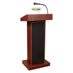 Oklahoma Sound? The Orator Lectern & Wireless Tie Clip/Lavalier Microphone, Mahogany