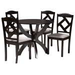 Baxton Studio Nesa 5-Piece Dining Set, Gray/Dark Brown