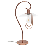 Lalia Home Modern Metal Scroll Table Lamp, 22-1/4inH, Clear Shade/Rose Gold Base