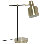 Lalia Home Mid-Century Modern Metal Table Lamp, 21inH, Antique Brass Shade/Black Base